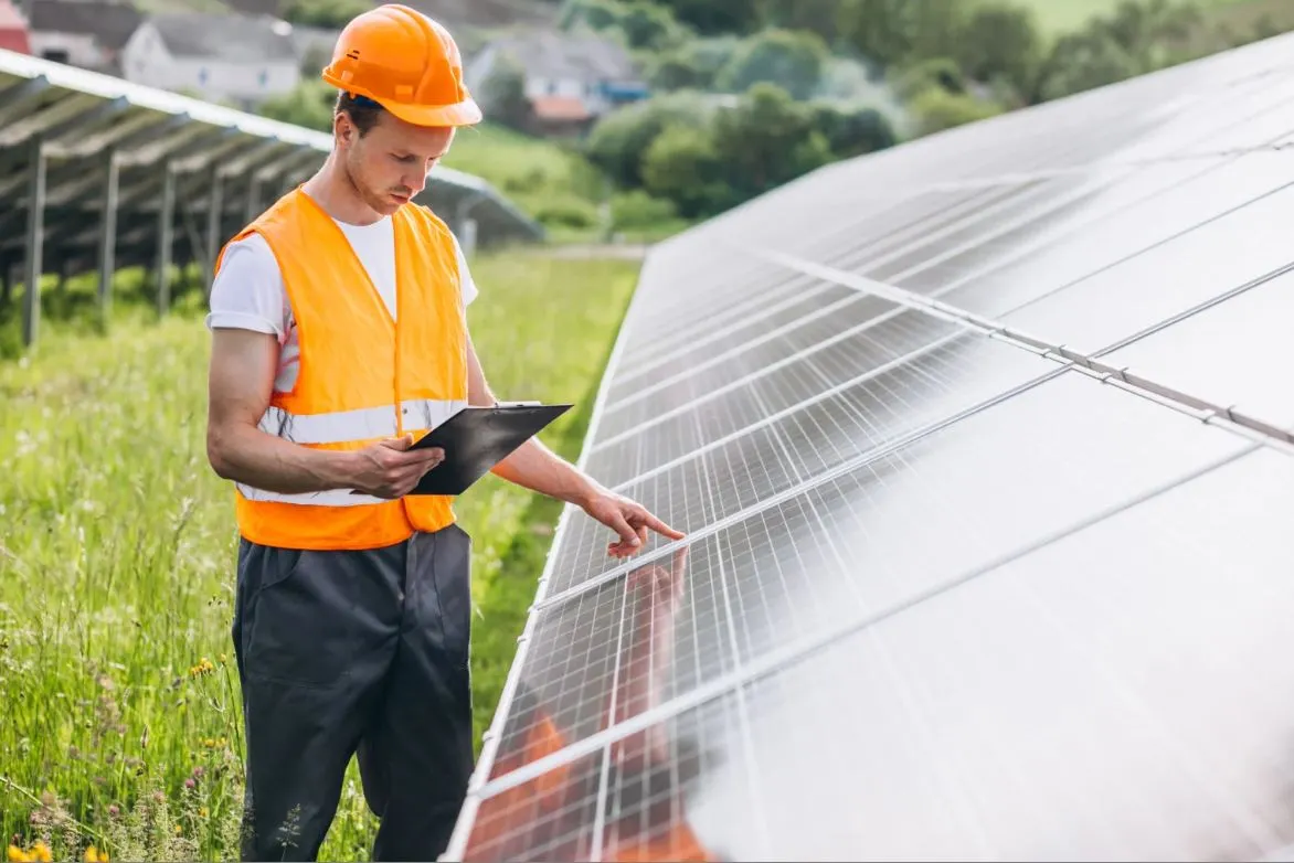 Engineer Checking Panels
